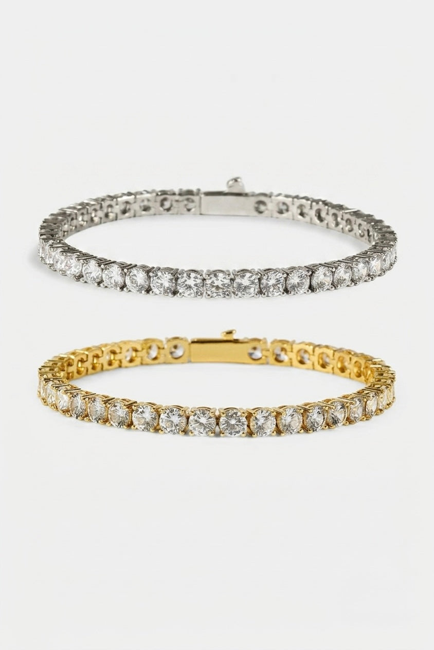 Tennis Bracelet - 4mm - Silver & Gold Bundle