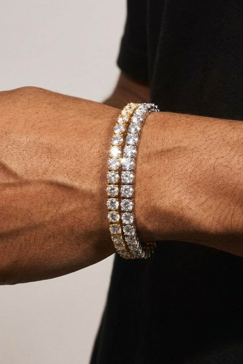 Tennis Bracelet - 4mm - Silver & Gold Bundle