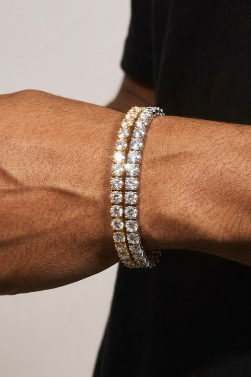 Tennis Bracelet - 4mm - Silver & Gold Bundle